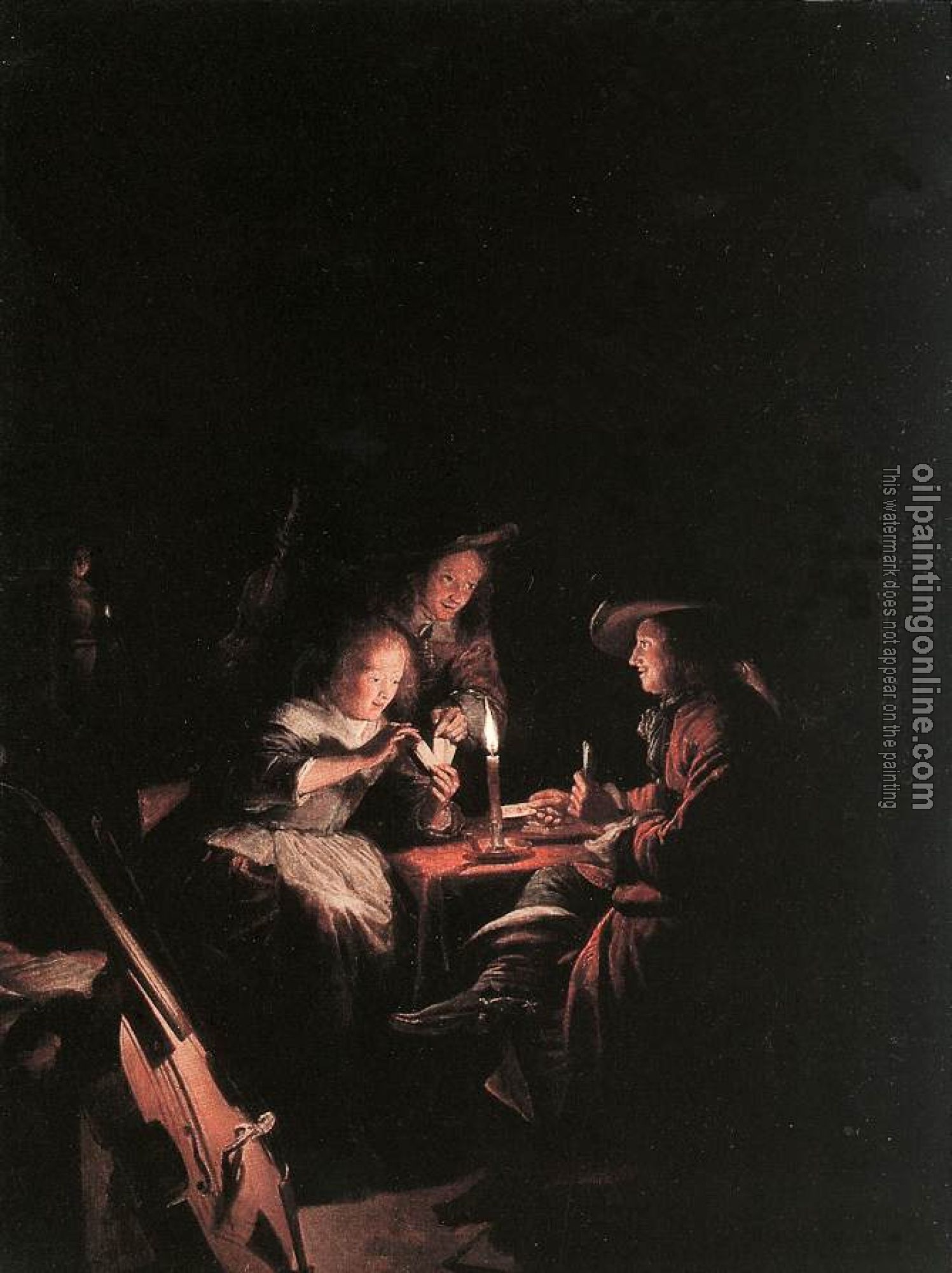 Dou, Gerrit - Cardplayers at Candlelight